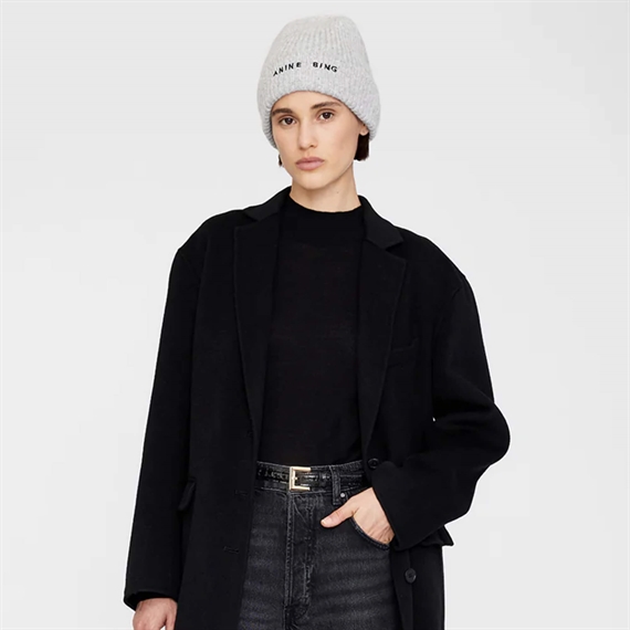 Anine Bing Elia Beanie, Light Heather Grey 